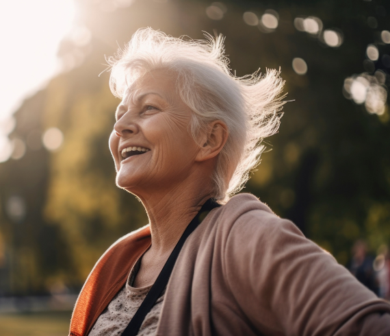 Rosemont Pharmaceuticals - Elderly lady smiling outdoors